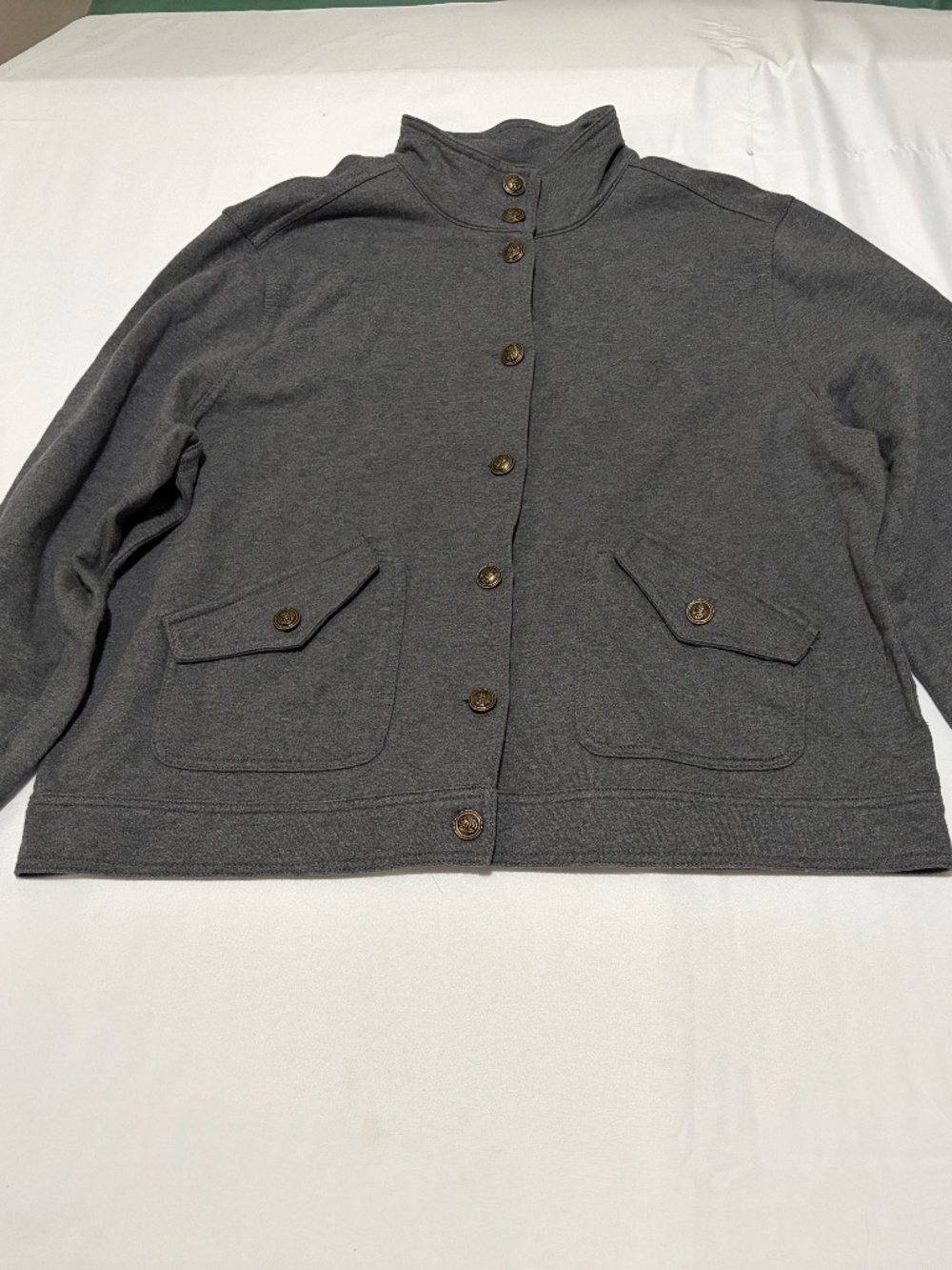 NWT LRL Ralph Lauren Grey Cotton Jersey Mock Neck Utility Field Jacket XL